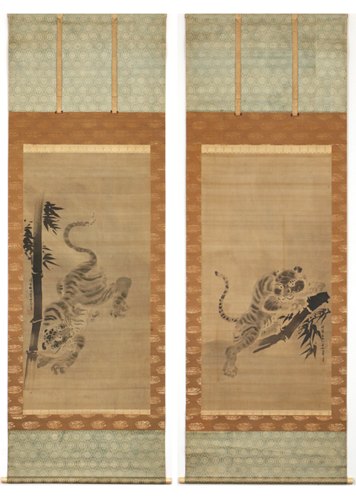 狩野探幽 竹林双虎図 双幅 | 古美術瀬戸