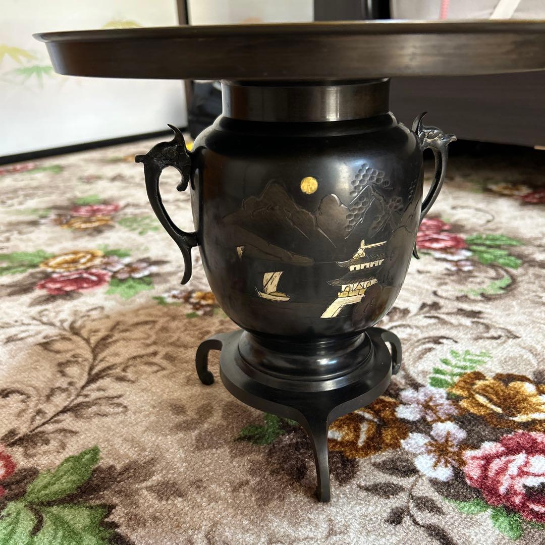 漆器 水指 黒色 金色装飾